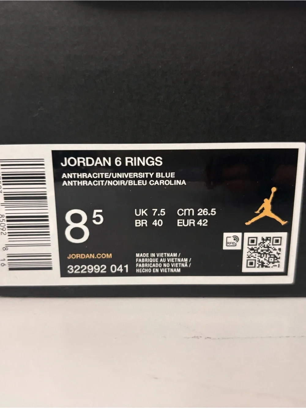 Jordan 6 Rings - Black and Blue High-Top Basketball Sneakers